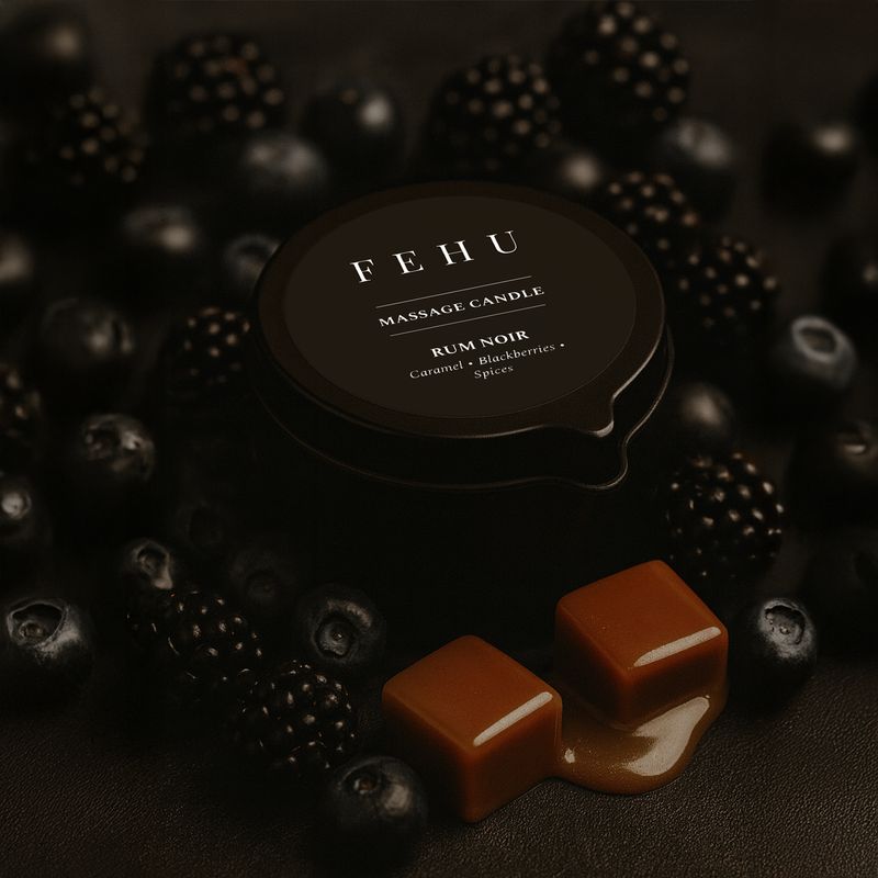 Massage Candle Rum Noir, 100 g.