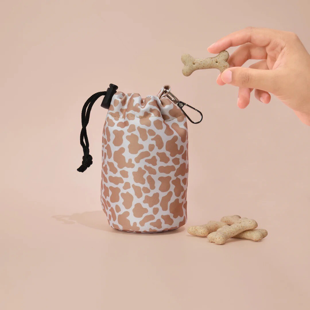 Cocopup Drawstring Treat Pouch Nude Cow