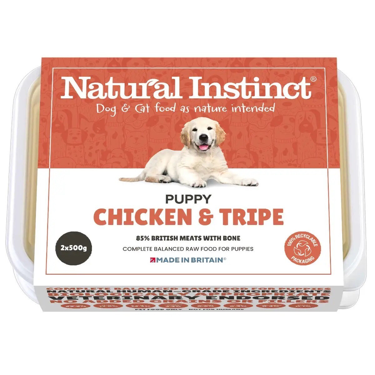 Natural Instinct Puppy Chicken & Tripe 2x500g