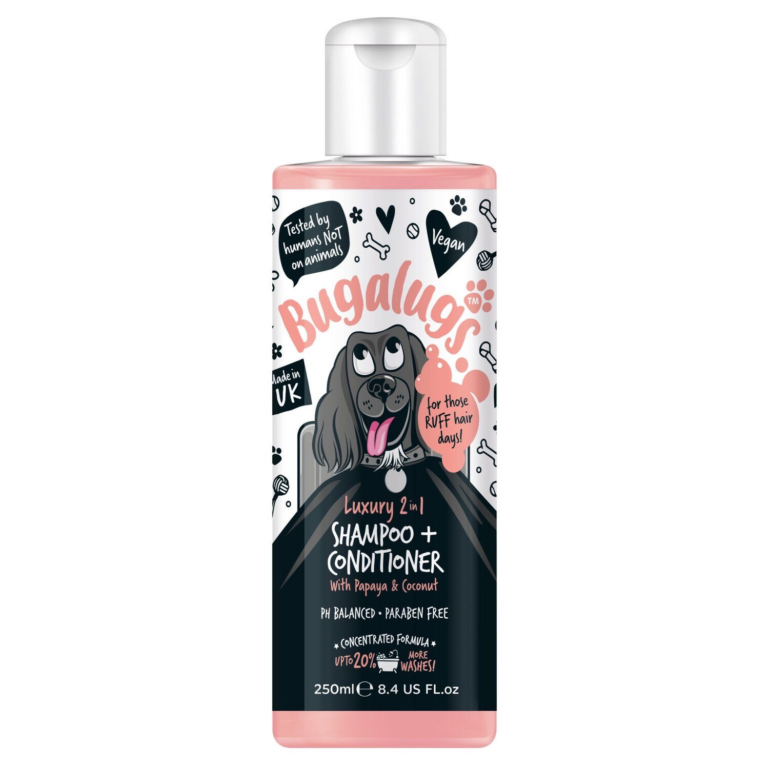 Bugalugs 2 In 1 Papaya & Coconut Shampoo 250ml
