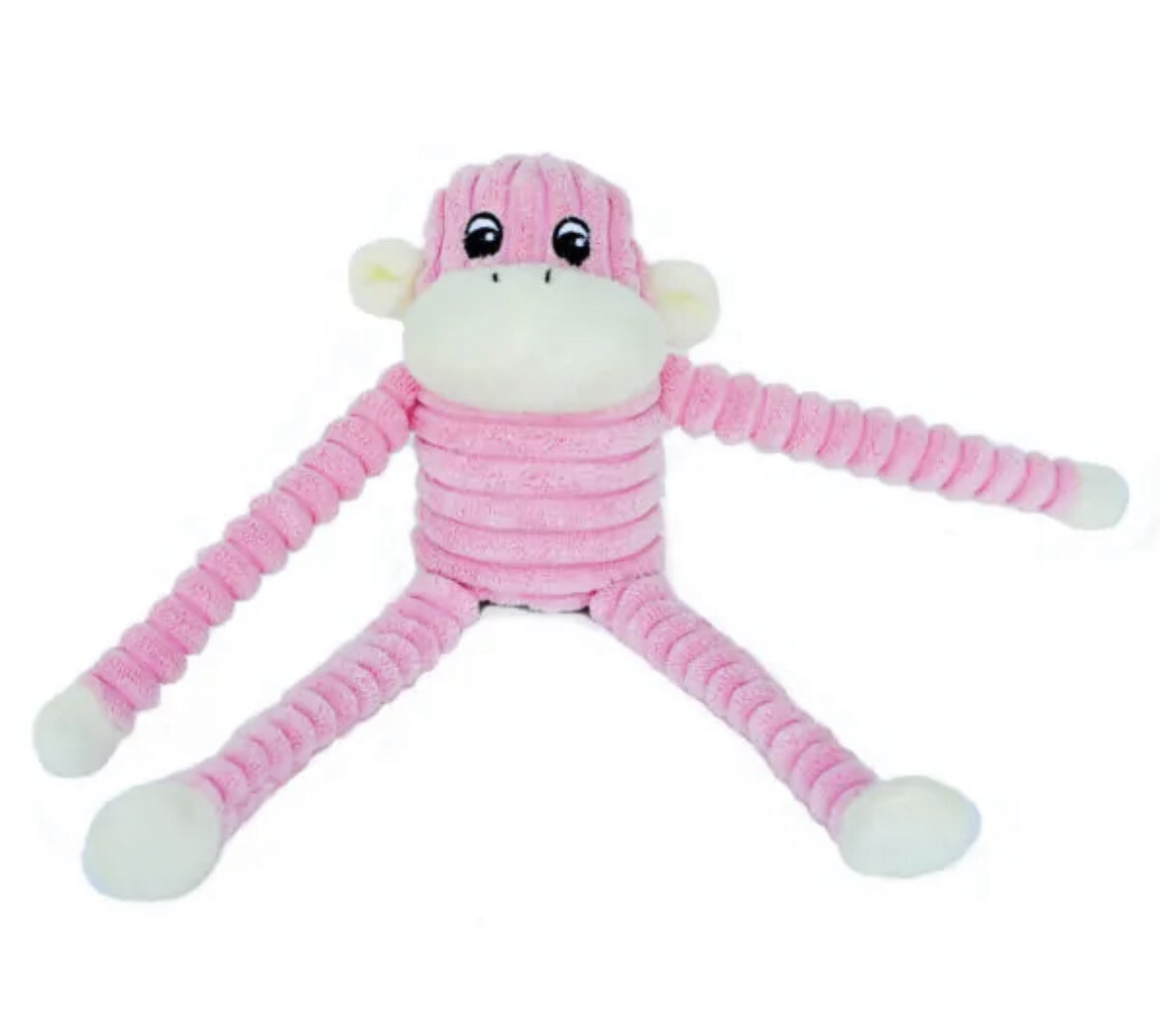 Zippypaws Spencer the Crinkle Monkey Small Pink