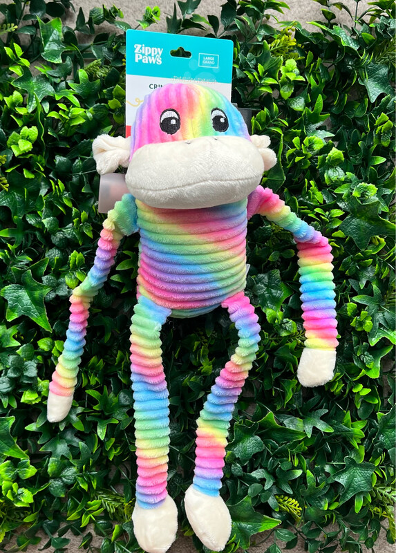 Zippypaws Spencer the Crinkle Monkey Large Rainbow