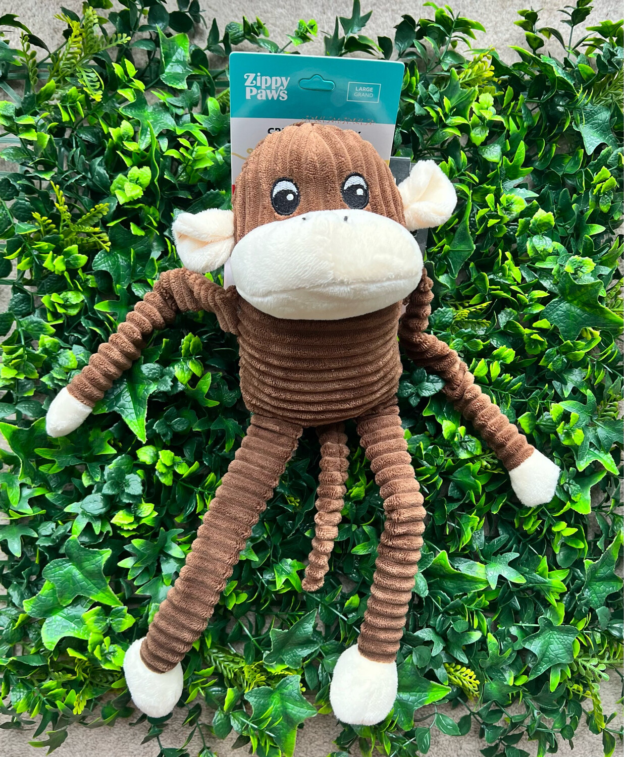 Zippypaws Spencer the Crinkle Monkey XL Brown