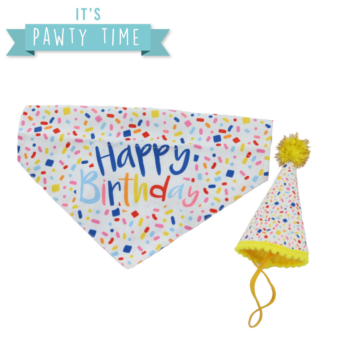 Ancol Pawty Time Sprinkle Hat & Bandana Set