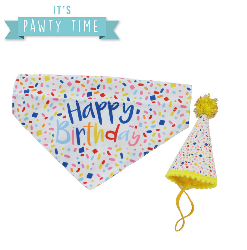 Ancol Pawty Time Sprinkle Hat & Bandana Set