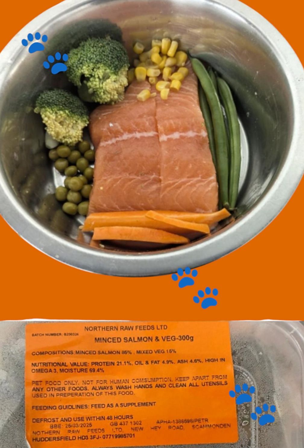 Northern Raw Feeds Salmon & Veg 300g