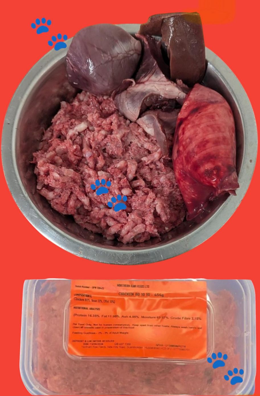Northern Raw Chicken 80/10/10 454g