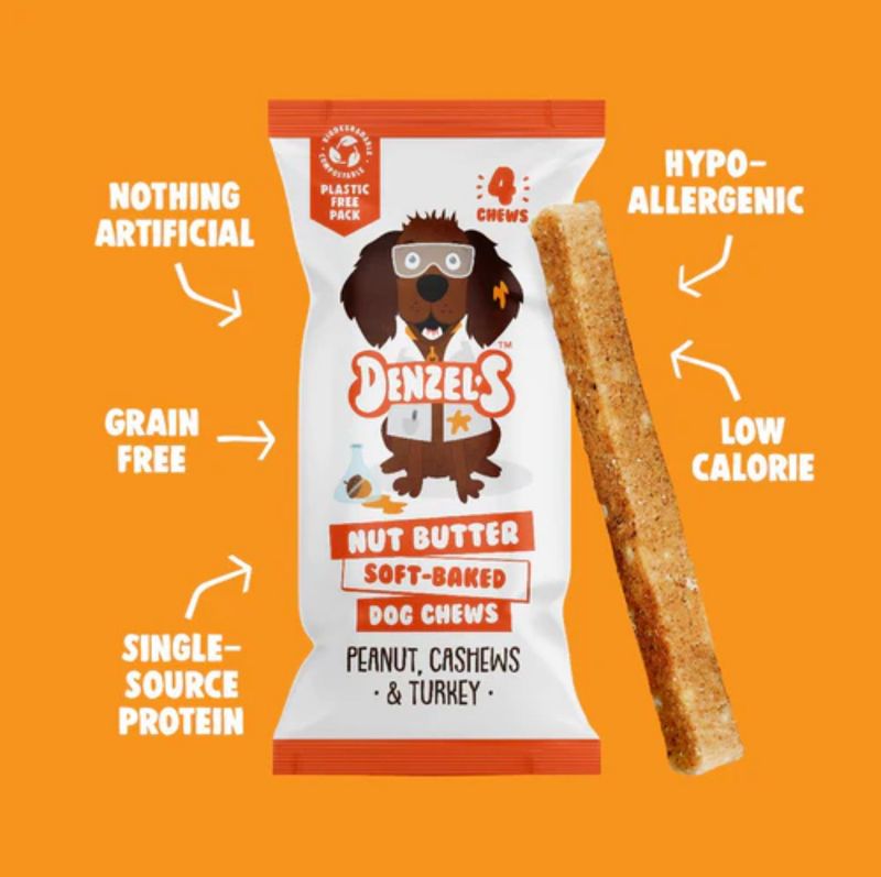 Denzels Nut Butter Soft Baked Chews- Peanut, Cashews & Turkey