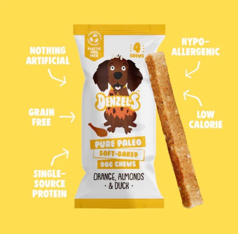 Denzels Pure Paleo Soft Baked Chews- Orange, Almonds & Duck