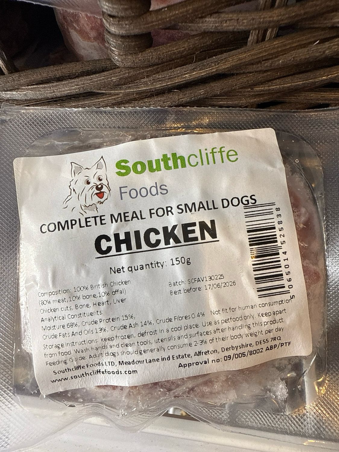 Southcliffe Small Dog Chicken 150g