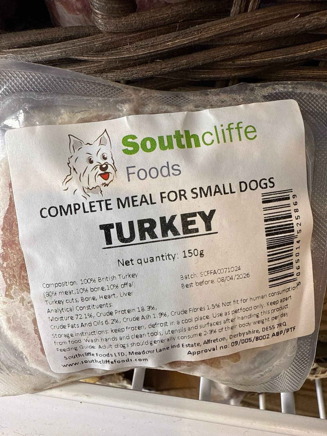 Southcliffe Small Dog Turkey 150g