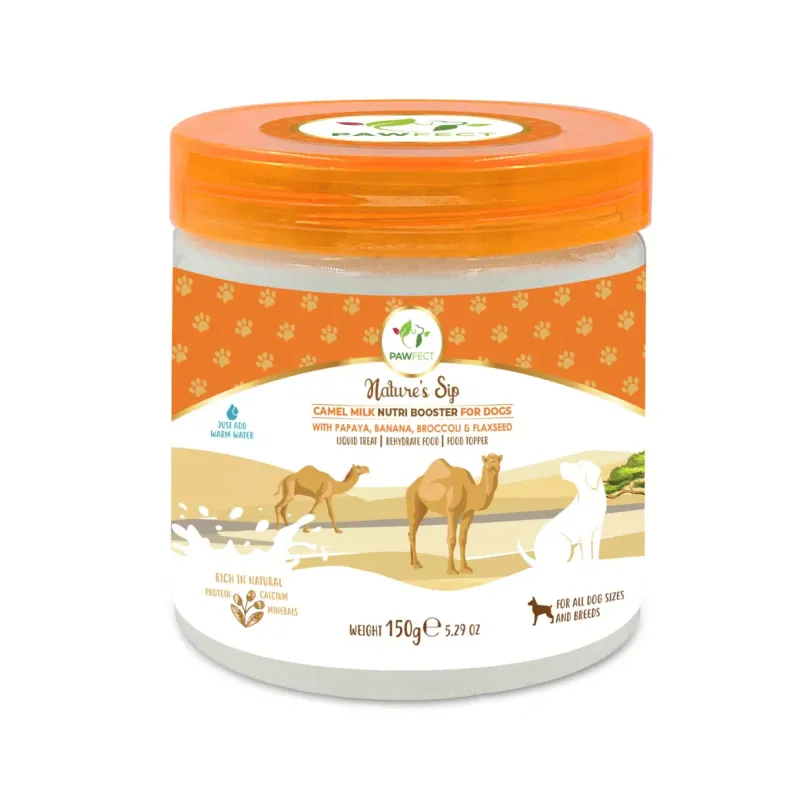 Pawfect Food Camel Milk Powder with Papaya, Banana, Broccoli & Flaxseeds.