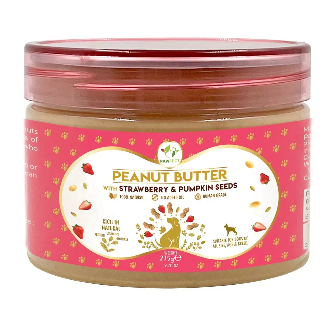 Pawfect Food Peanut Butter with Strawberry & Pumpkin Seeds 275g
