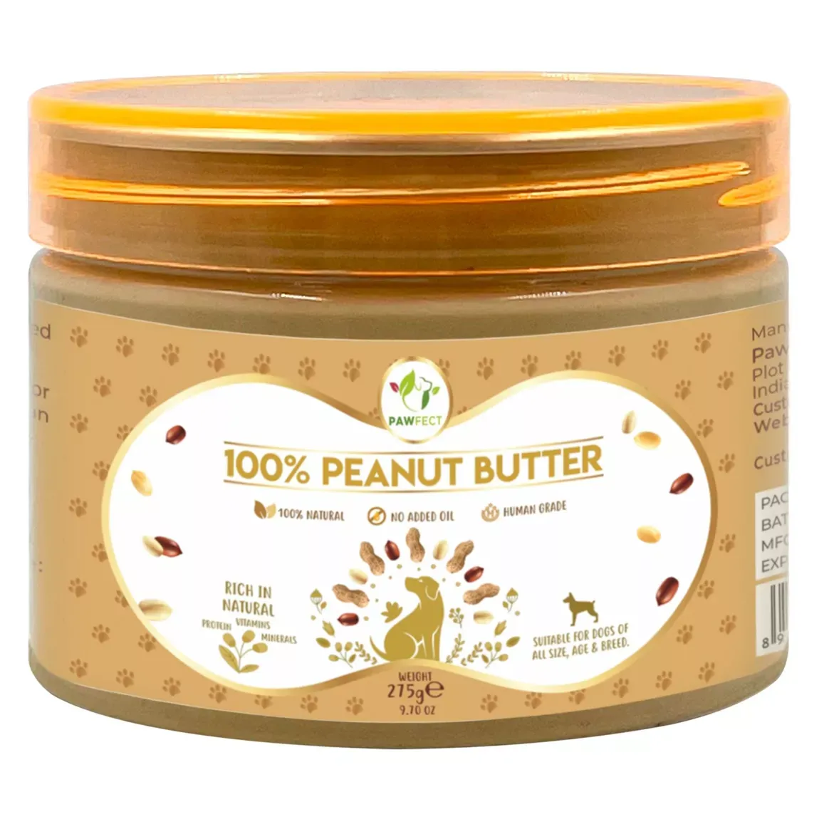 Pawfect Foods Peanut Butter Original 275g Pawfect Foods Peanut Butter Original 275g