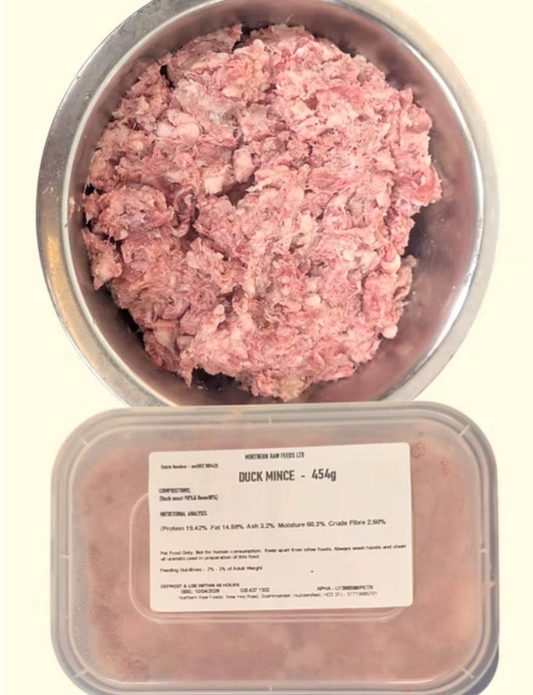 Northern Raw Feeds Duck Mince 454g