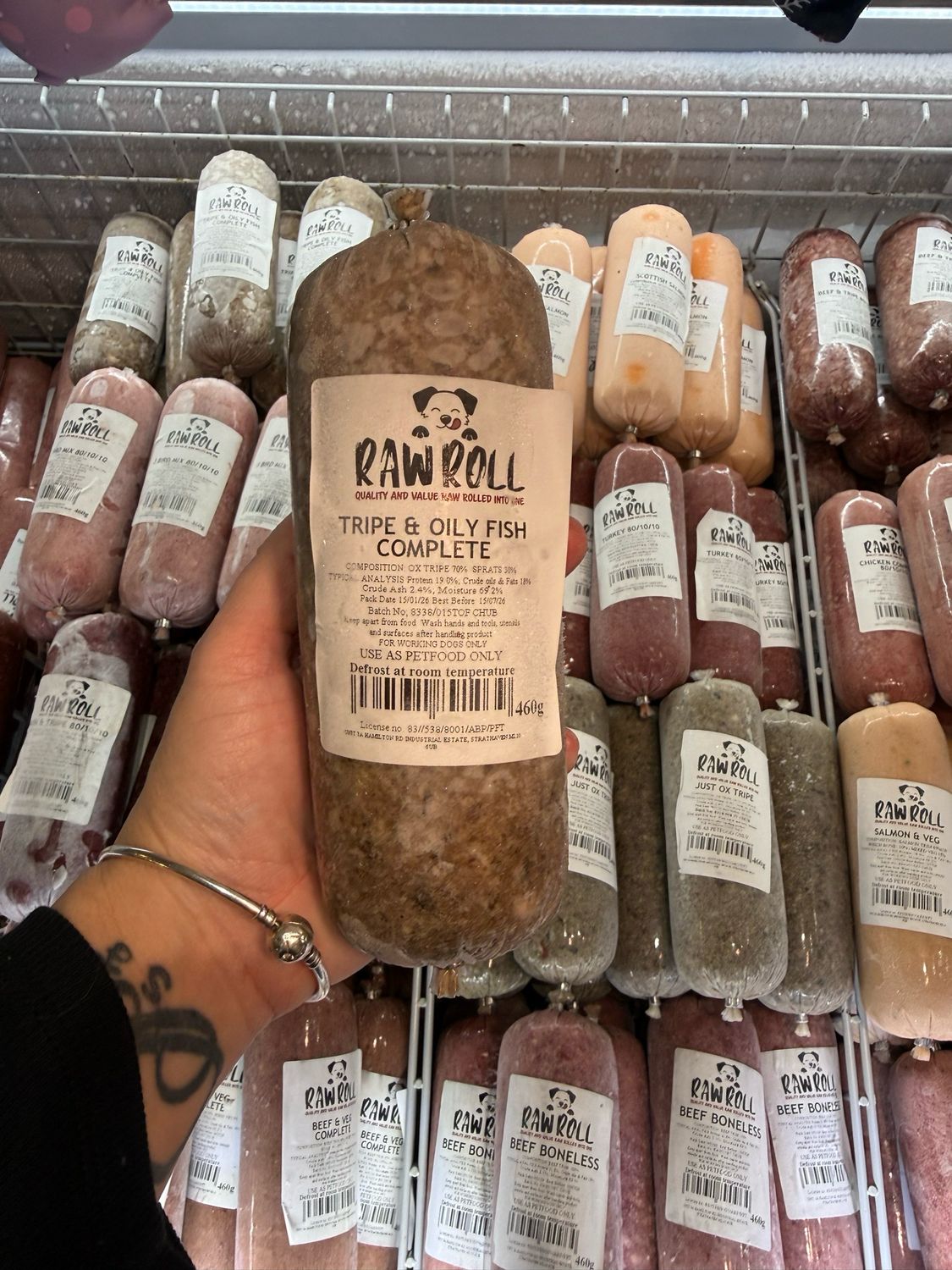 Just Natural Raw Roll - Tripe & Oily Fish 460g