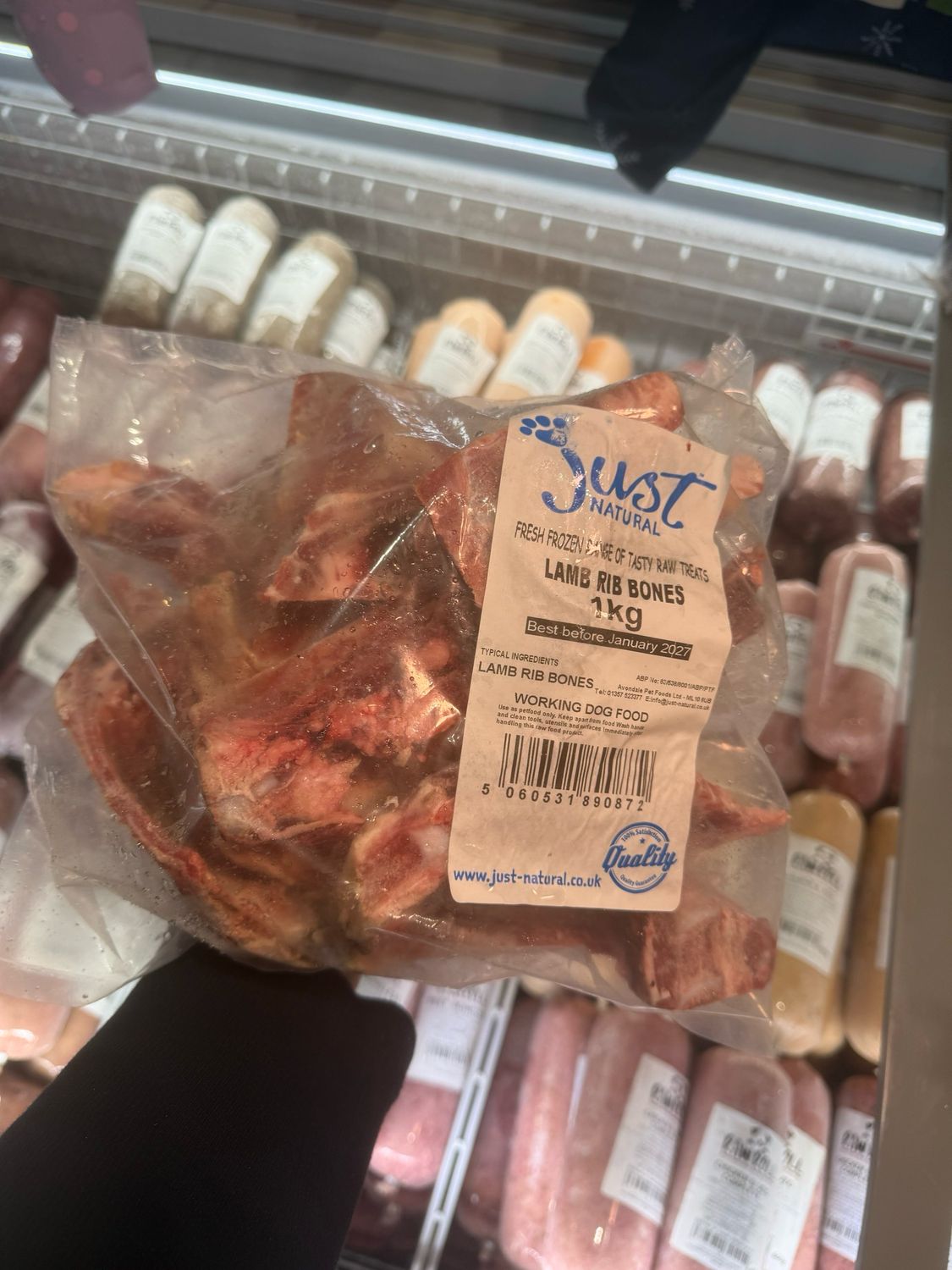 Just Natural Raw Lamb Ribs 1kg