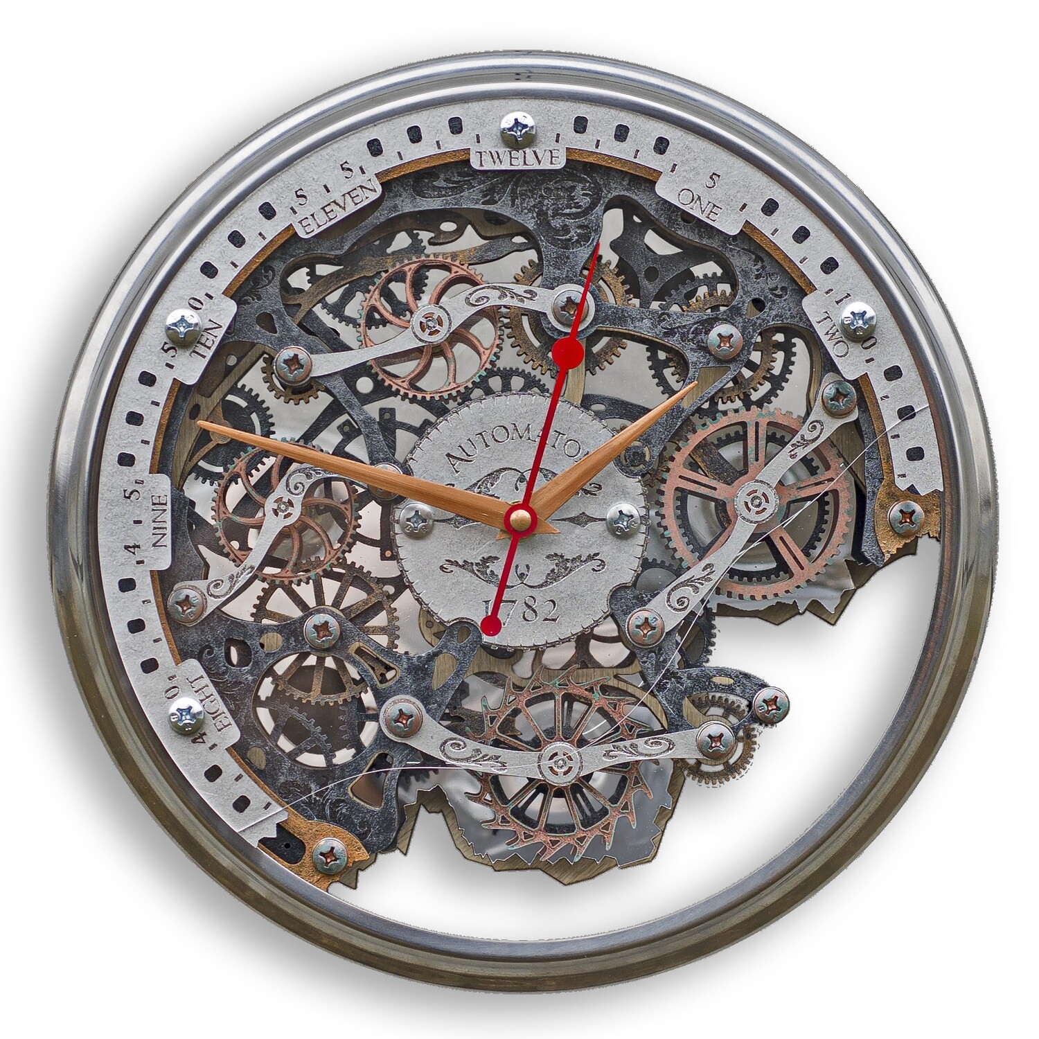 Часы настенные Автоматон 1782 в стальном корпусе
