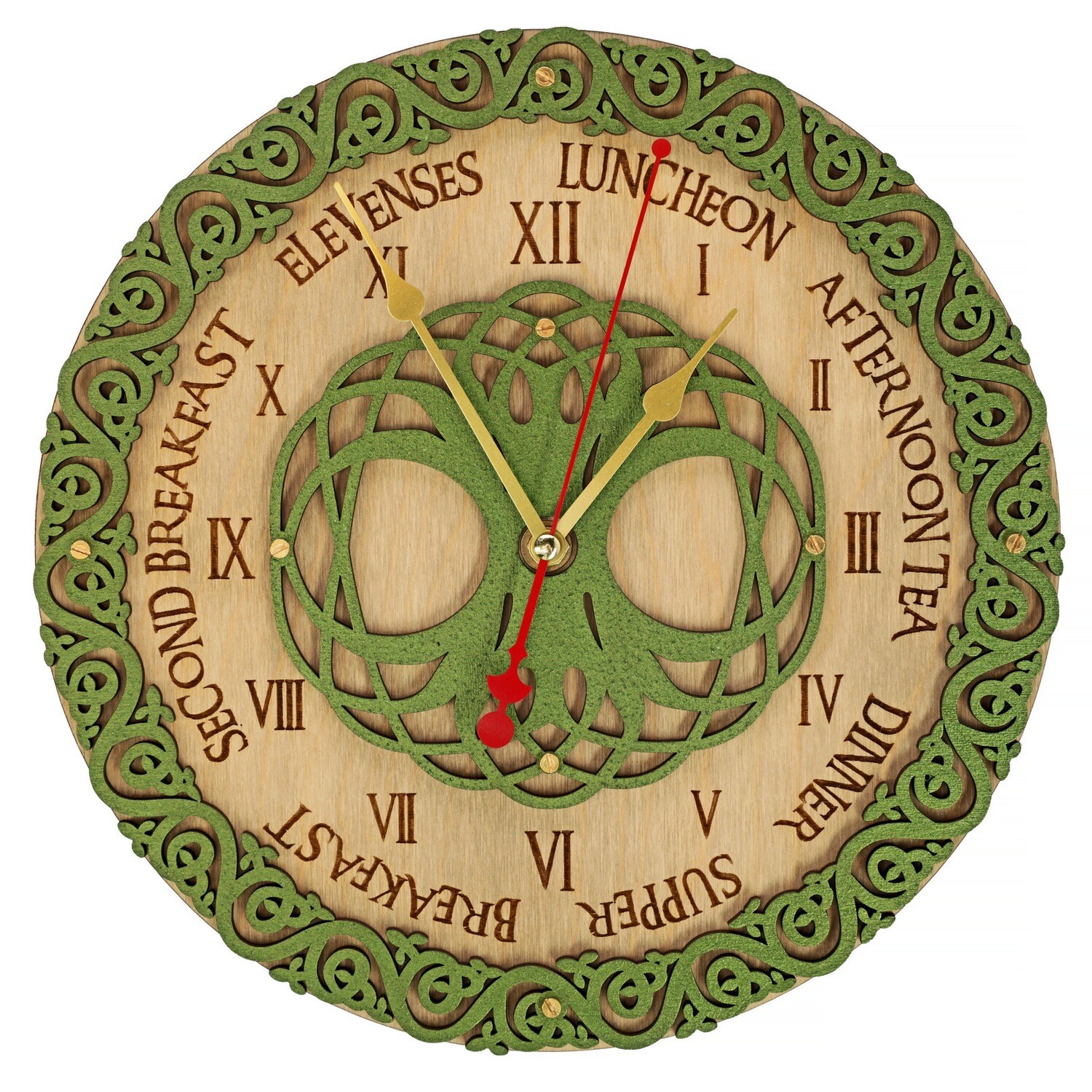 Celtic Meal Times Wooden Wall Clock