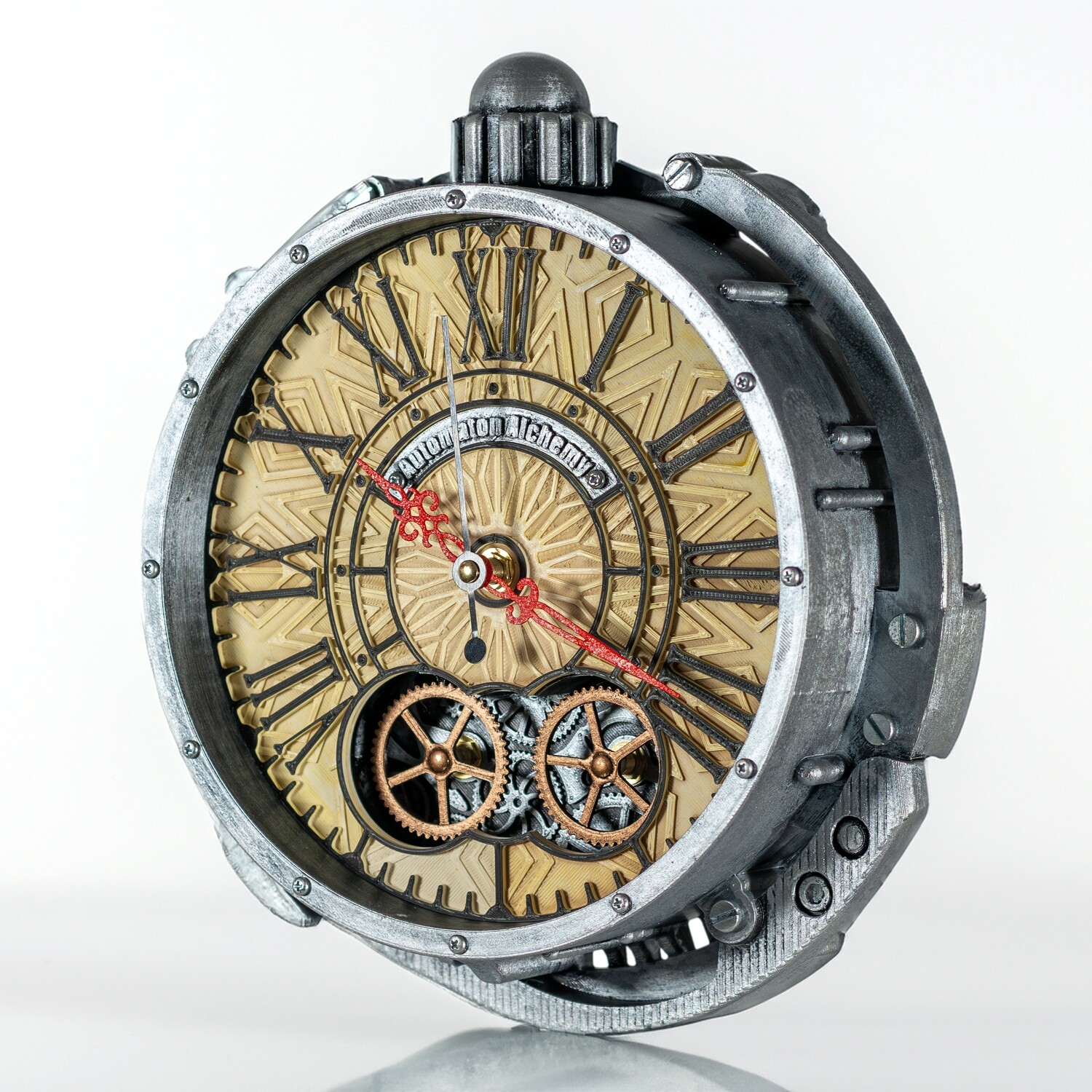 Настенные часы в винтажном стиле с бесшумным механизмом. Оригинальные дизайнерские часы для стильного интерьера.
