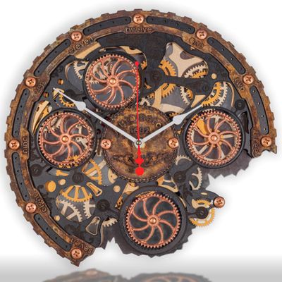 Настенные часы с морской ржавчиной и вращающимися шестеренками Автоматон 1682