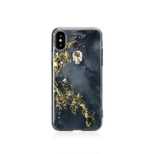 Bling My Thing iPhone X Simple is Beautiful, Treasure Onyx / Gold Skull