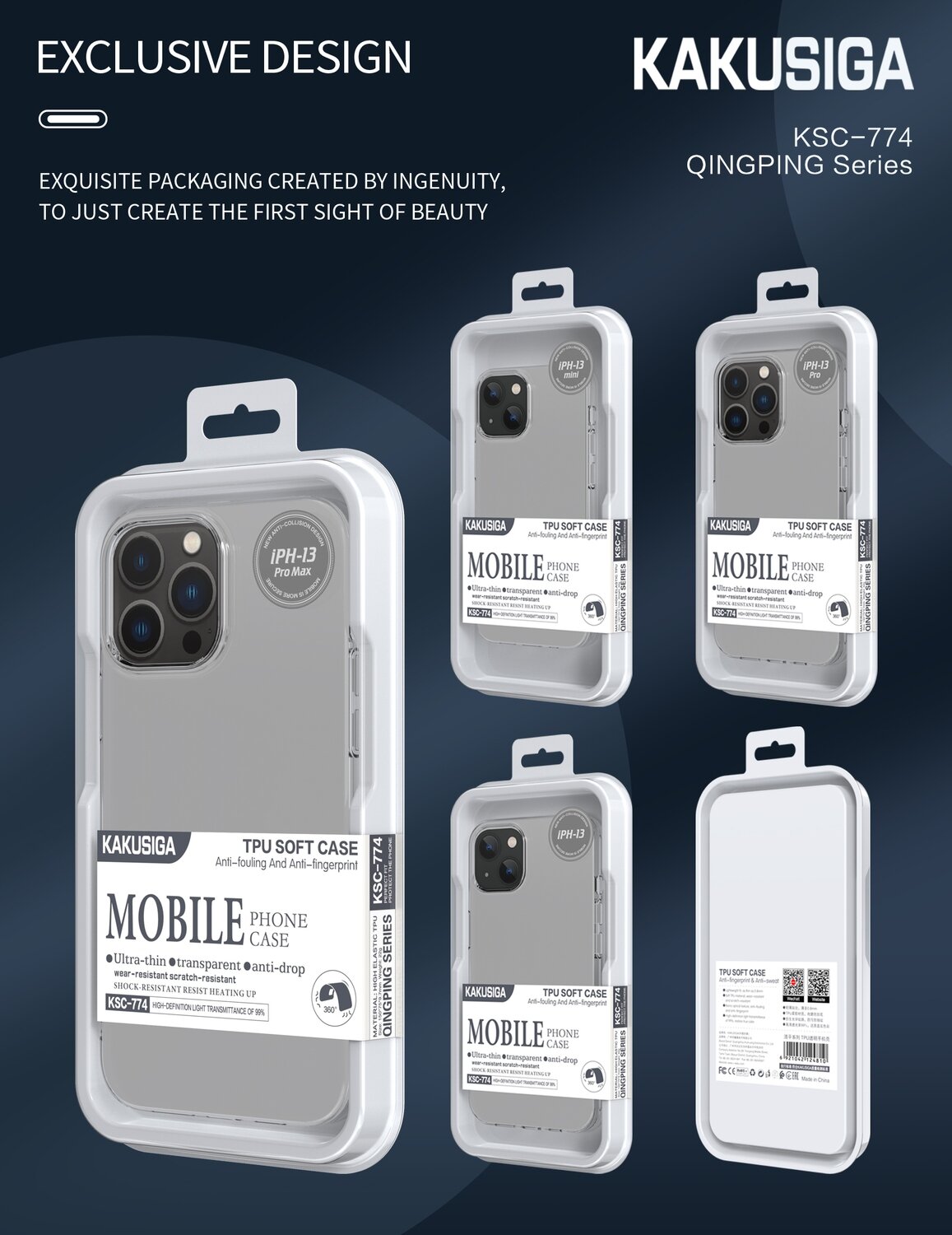 Kaku iPhone 13 Pro Case, Transparent