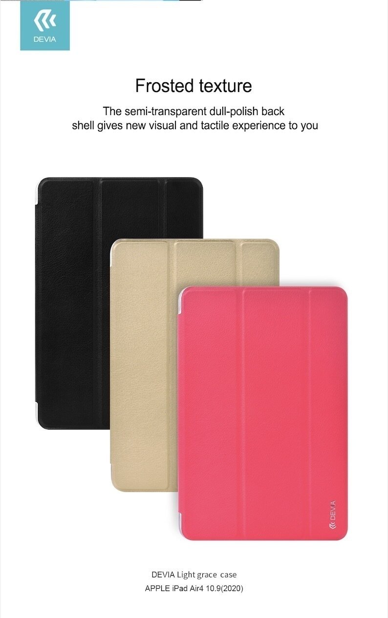 Komass iPad Air 4 10.9" (2020) Leather Folio Skin, Black