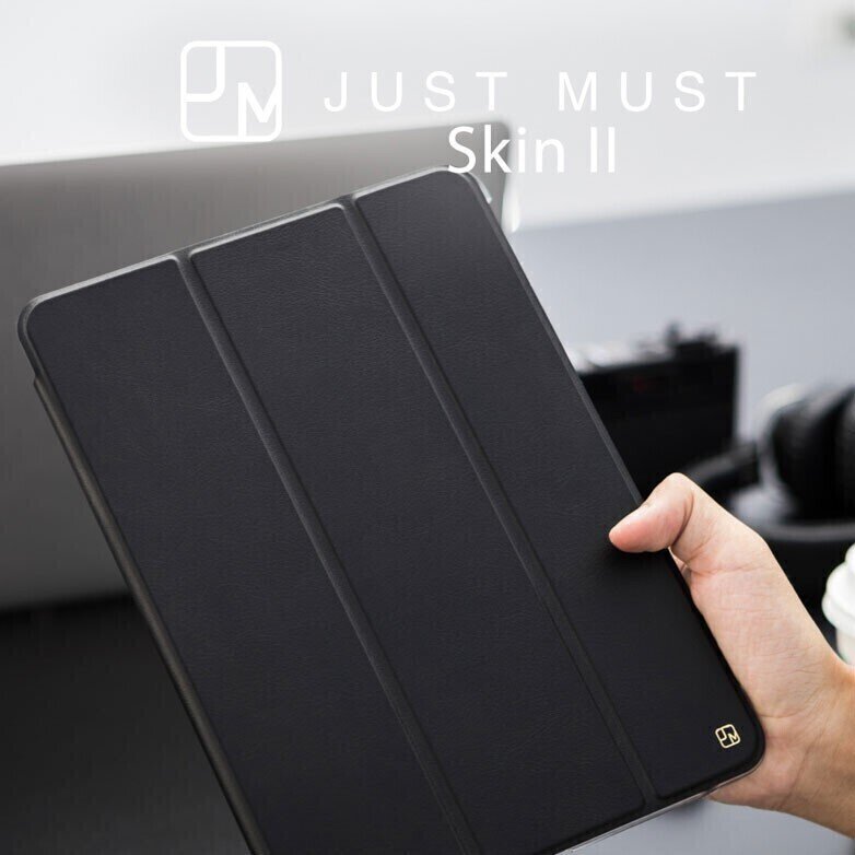 Komass iPad Pro 12.9" (2021~2018) Leather Folio Skin, Black