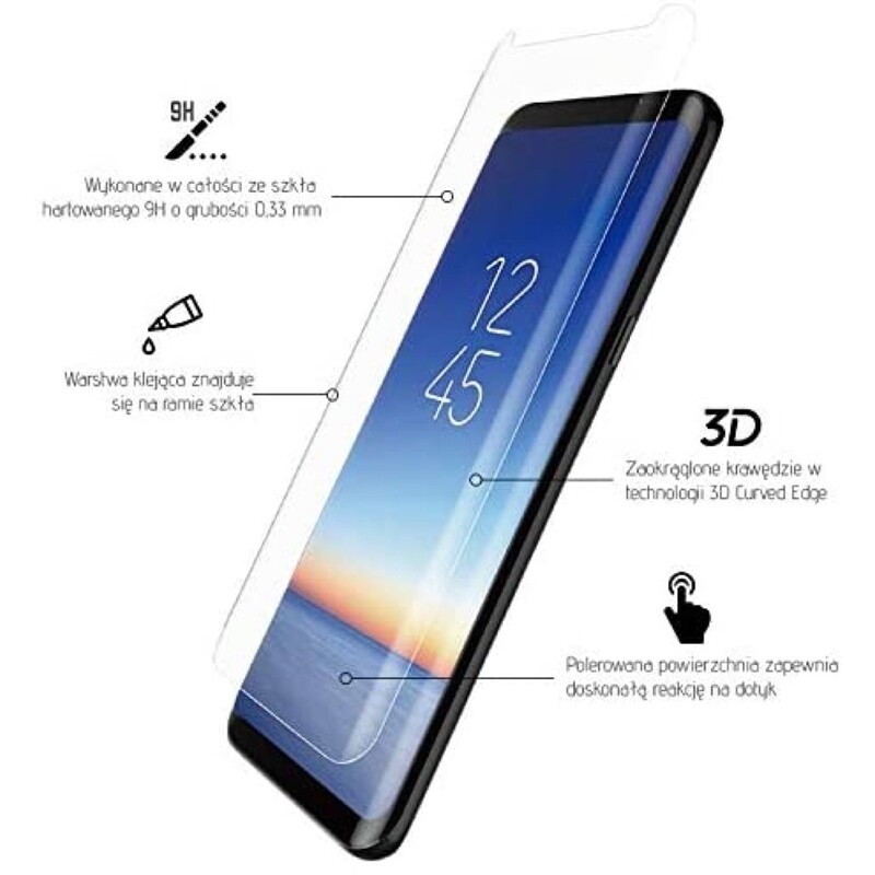 X-Doria Samsung Galaxy S8+/S9+ Armour 3D Tempered Glass, Clear (Screen Protector)