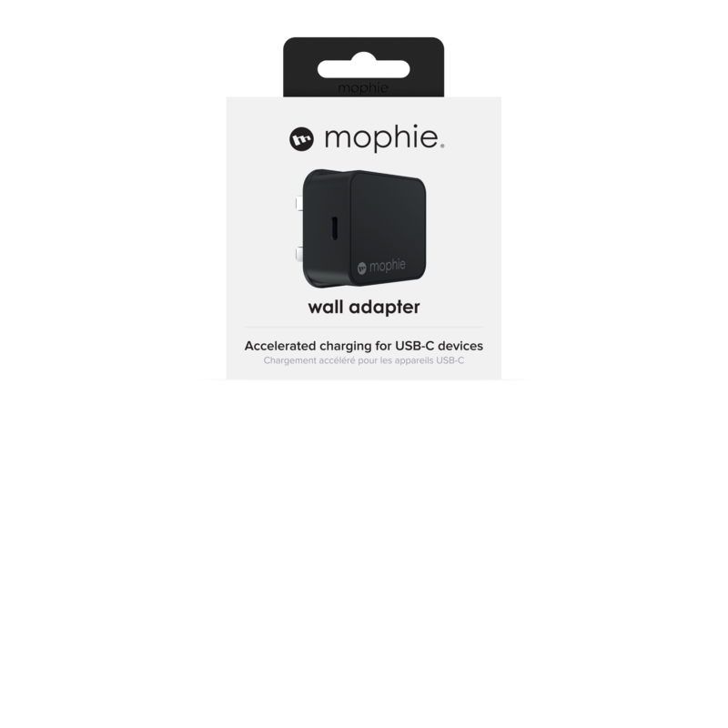 Mophie USB-C 18W Wall Adapter (UK), Black