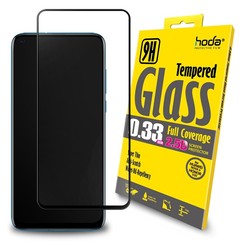 Hoda Huawei Nova 4/Honor View 20/ V20 0.33mm Full Coverage Tempered Glass, Clear (Screen Protector)