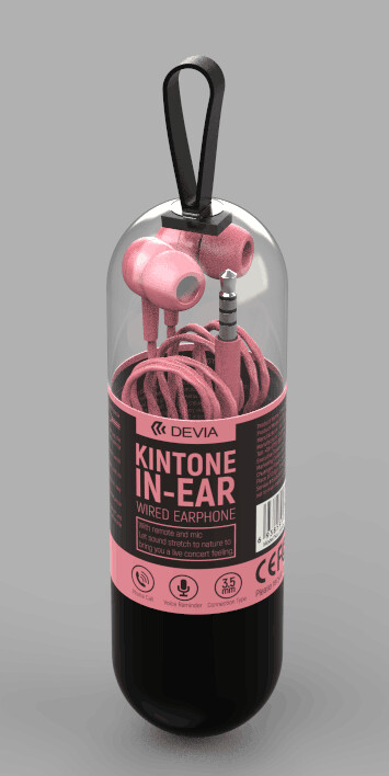 Devia Wired Headset Kintone V2, Pink (3.5mm)