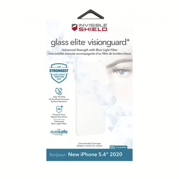 ZAGG InvisibleShield iPhone 12 mini 5.4" Glass Elite VisionGuard AntiMicrobial, Screen (Screen Protector)