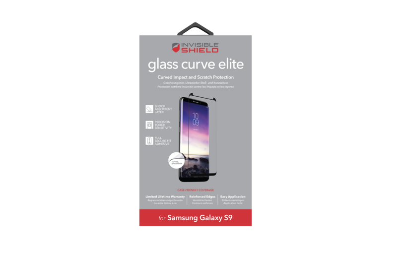 ZAGG InvisibleShield Glass Curve Elite Samsung Galaxy S9, Case Friendly Screen (Screen Protector)