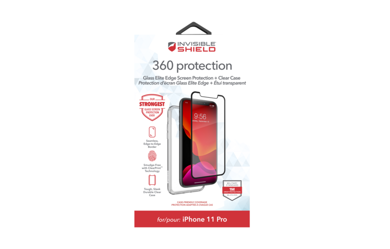 ZAGG InvisibleShield iPhone 11 Pro/ Xs 5.8" Glass Elite Edge 360 Protection + Case, Black (Screen Protector)