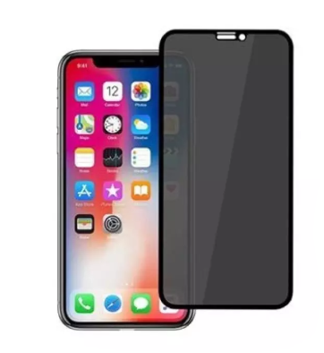 Comma iPhone 11/XR 6.1" Tempered Glass, Full Screen 3D Curved Privacy Black (Grey) (Screen Protector)