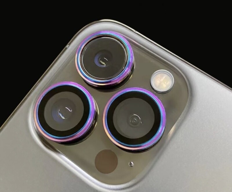 Anank iPhone 13 Pro AR Circle Lens Guard, Flamed Titanium (Screen Protector)