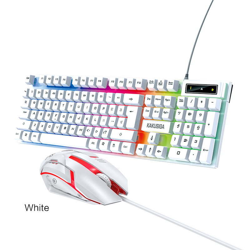 Kaku Fashion Colorful Keyboard And Mouse Set, White, KSC-734 GUA