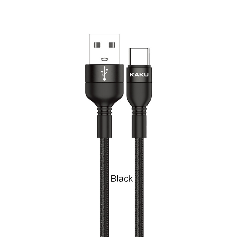 Kaku Aluminum Alloy Fast Charging Data Cable (Type-C), Black