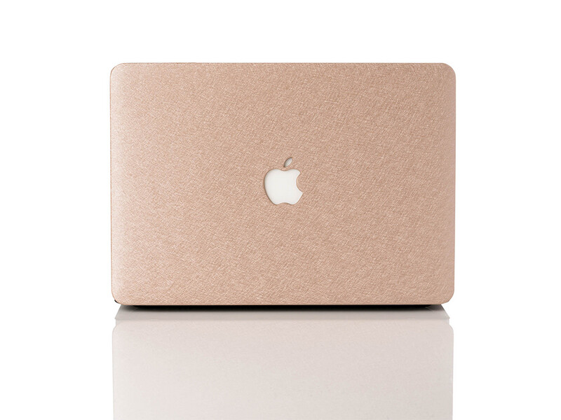Macally MacBook Air 11" Hardshell Case (AIRSHELL11GDPU), Gold Silk Leather