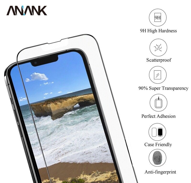 Anank iPhone 13 Pro Max 6.7 2.5D Finish Reinforced Edge Glass, Matte (Screen Protector)