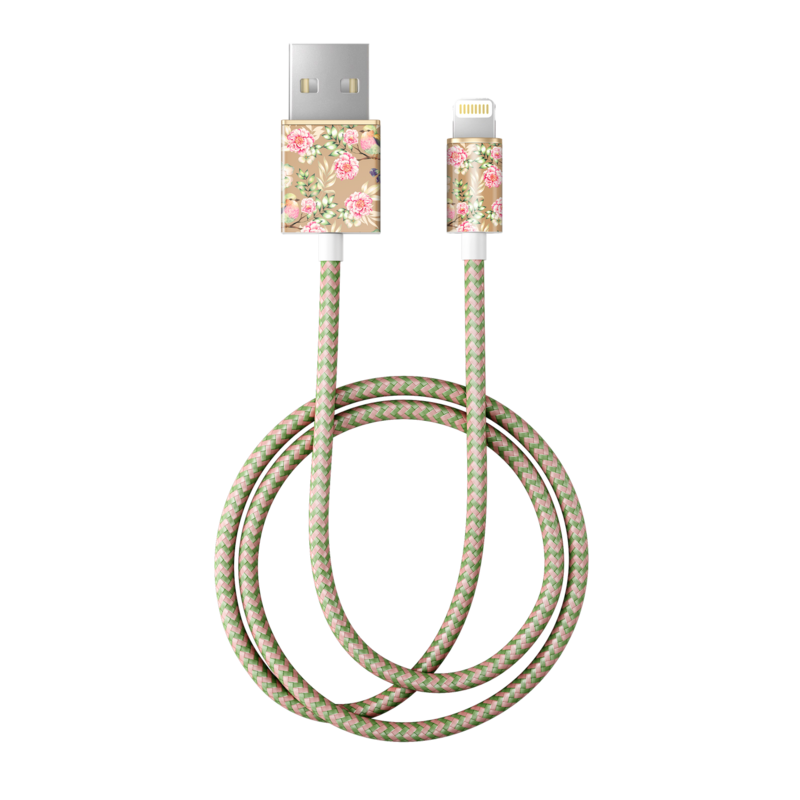 iDeal Of Sweden Fashion Lightning Cable, 2M Champagne Birds