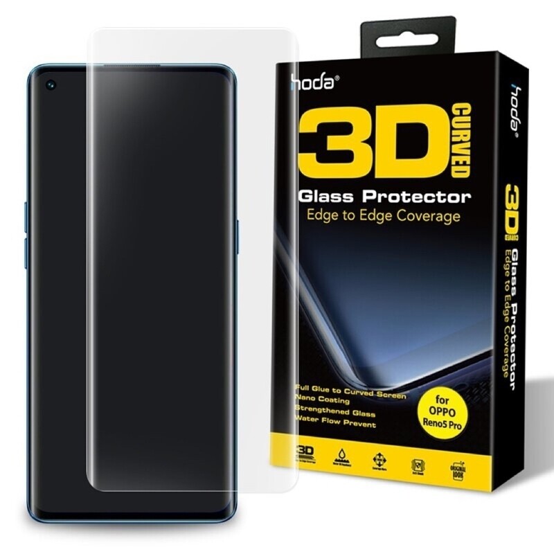 Hoda Oppo Reno 5 Pro Tempered Glass, 3D UV Full Glue (Screen Protector)