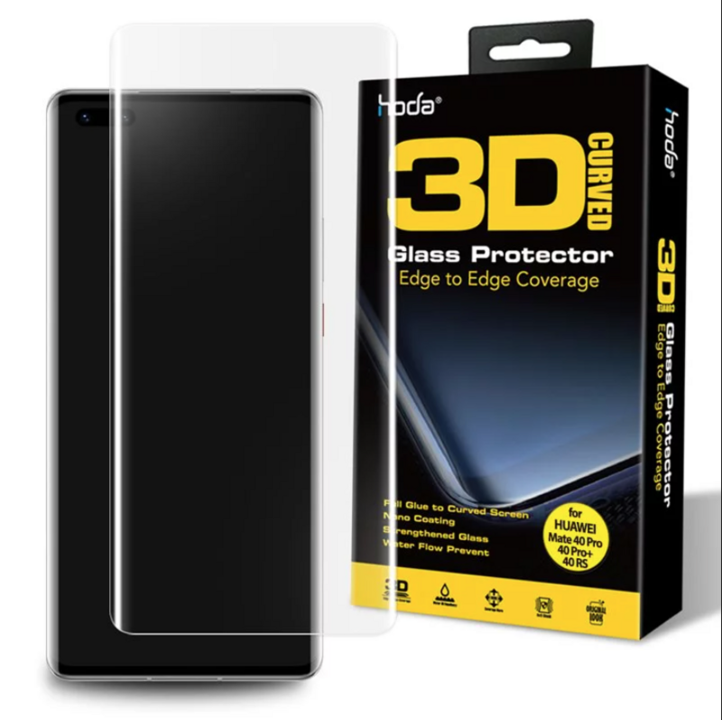 Hoda Huawei Mate 40 Pro Tempered Glass, 3D UV Full Glue Full Coverage Case Friendly (Screen Protector)