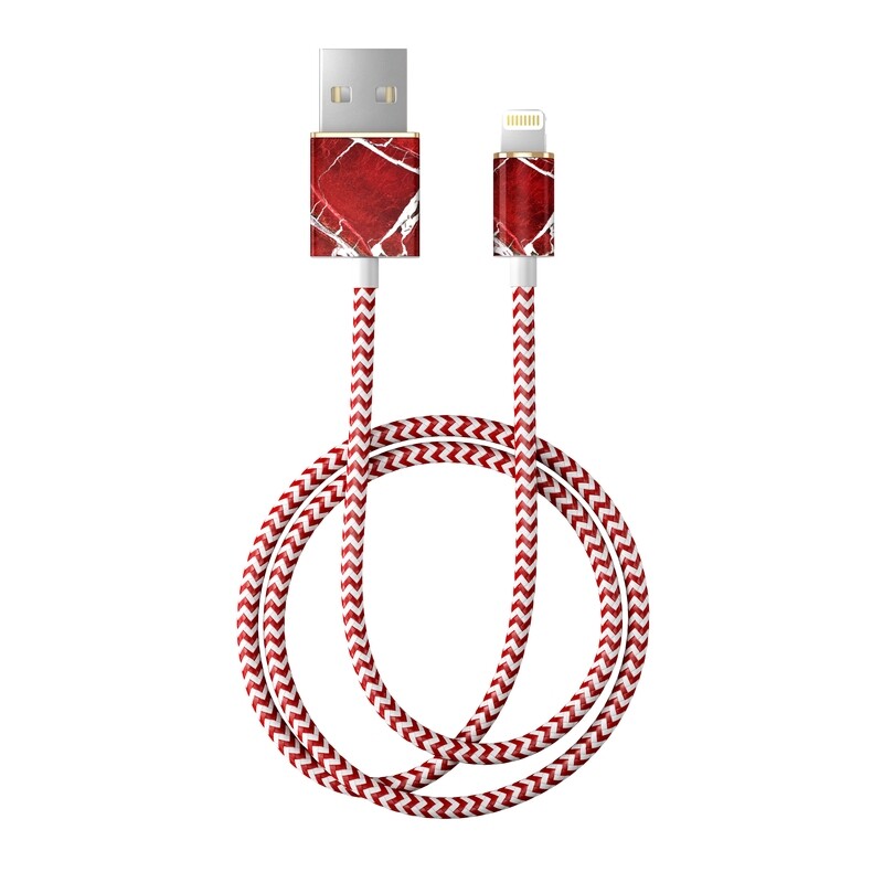 iDeal Of Sweden Fashion Lightning Cable, 2M Scarlet Red Marble