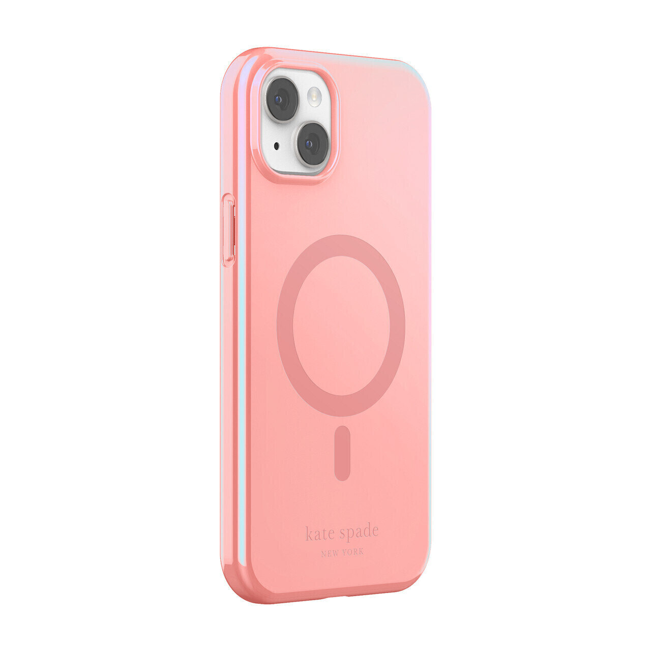 Kate Spade iPhone 14 Plus Protective Hardshell for MagSafe, Grapefruit Soda Lacquer/Monochromatic Hig