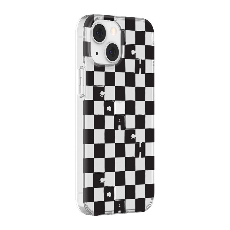 Coach iPhone 13 mini 5.4" Protective, Checkered Black/Clear