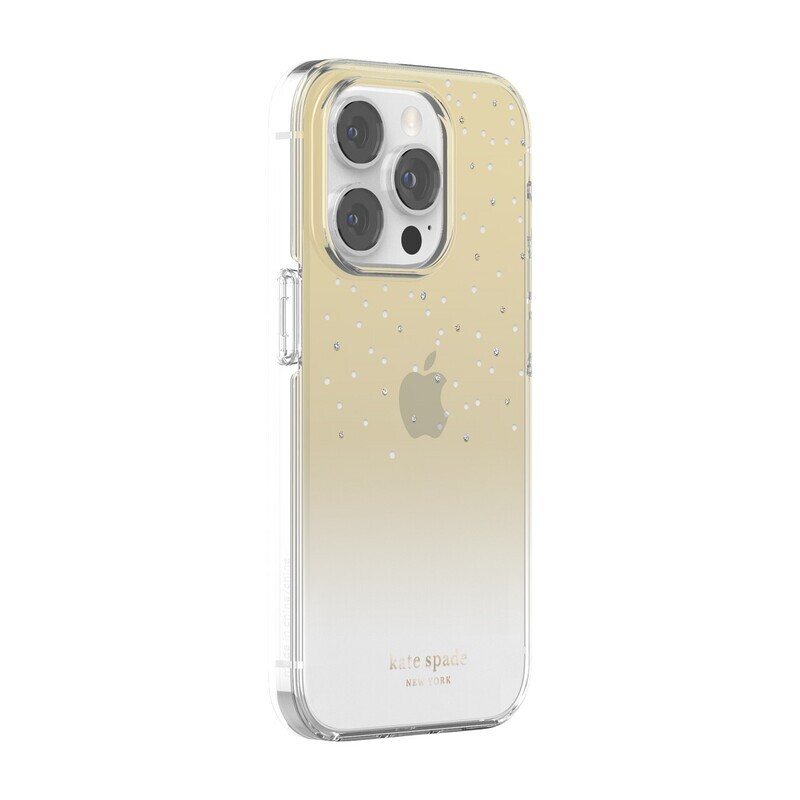 Kate Spade iPhone 14 Pro Protective Hardshell, Gold Metallic Ombre