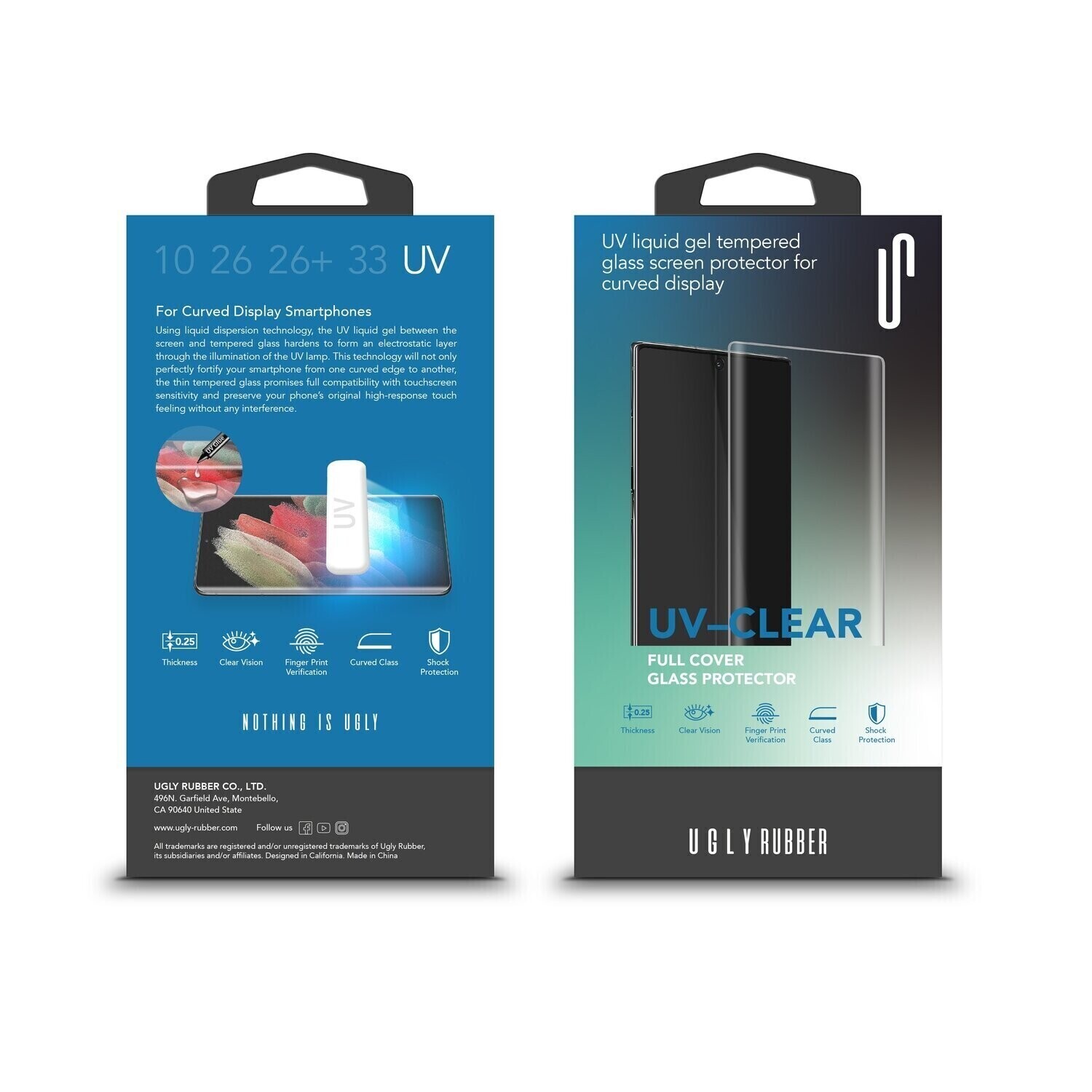 Ugly Rubber Samsung Galaxy Note 10 UV Liquid Gel Tempered Glass, Clear